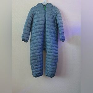 Primary Teal Puffer Baby Bunting 18-24 months